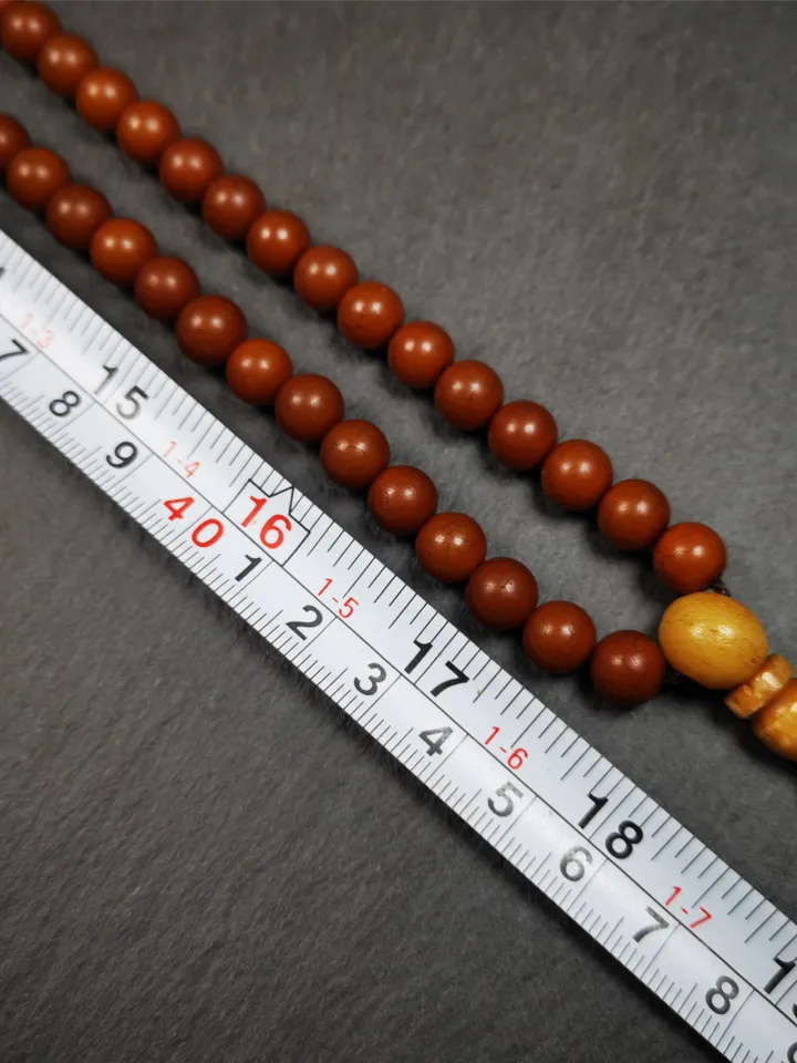 Gandhanra Old 108 Tibetan Mala, Corypha Linn Seed Beads,Prayer Beads Necklace for Meditation,Diameter 0.28", Circumference 30"