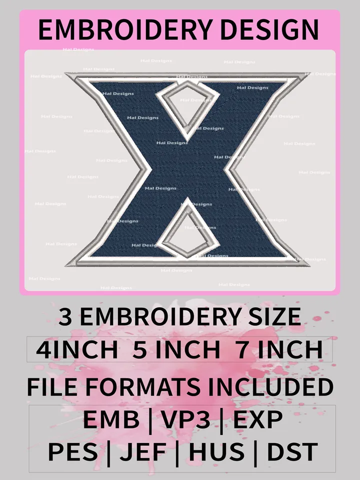 NCAA Xavier Musketeers Embroidery File, 3 Sizes, 6 Formats, NCAA Machine Embroidery Design, NCAA Logo, NCAA Teams