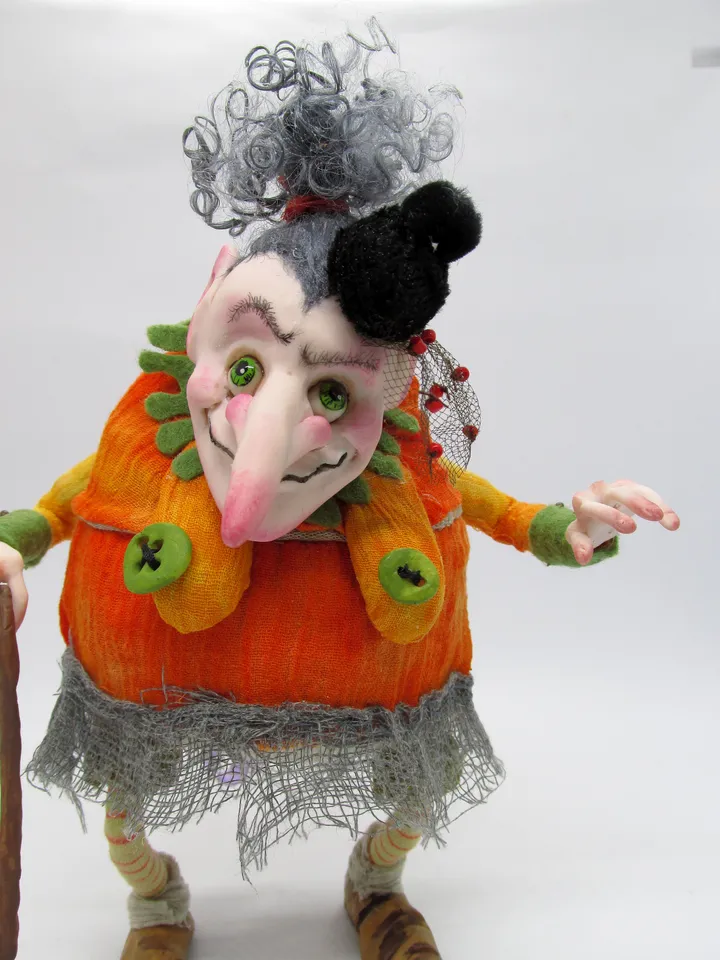 Madam Hortensia Witch,Handmade OOAK Art Doll