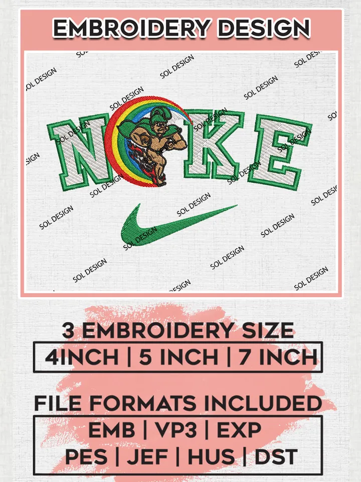 Nike Hawaii Rainbow Warriors Machine Embroidery Design, NCAA Hawai'i Rainbow Warriors Embroidery Design Design files, NCAA Embroidery Designs, NCAA Machine Embroidery Designs, Digital Download