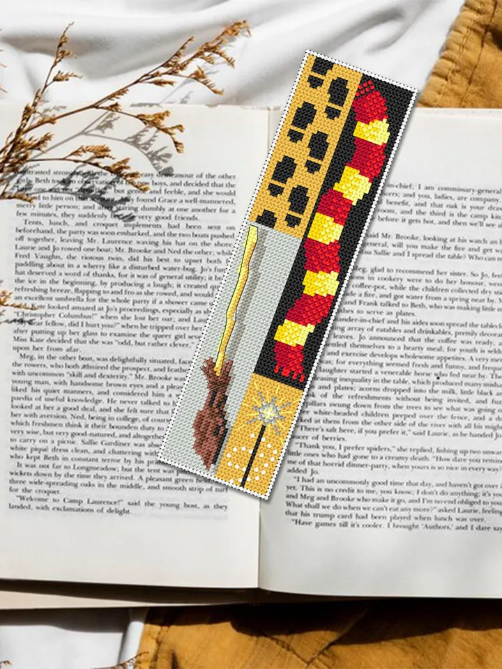 Magic bookmark cross stitch pattern PDF download Wizarding world cross stitch chart, Easy bookmark pattern digital PDF, Wizard school #B357