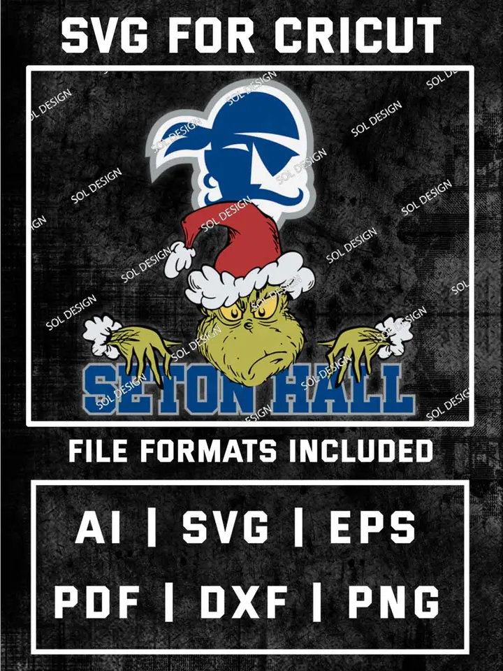Grinch Seton Hall Pirates SVG, NCAA SVG Design, NCAA Seton Hall Pirates SVG, NCAA Pirates Cricut, Christmas Svg, Grinch svg, Digital Download