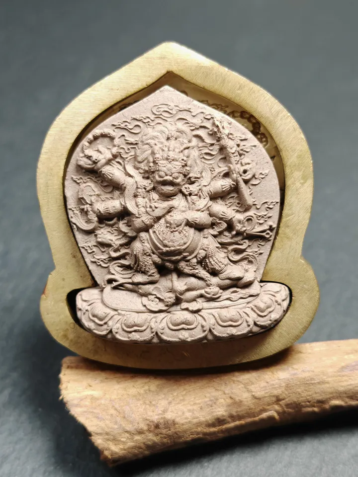 Mahakala Tsa Tsa Mold,Old Version 4.5cm Height,Gandhanra Unique Tibetan Buddha Tsha Tsha Mould For Making Clay Statue