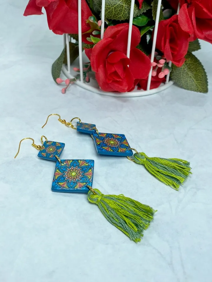 Handmade fringe earrings.