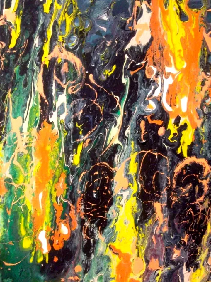 Holiday Firework Painting Art Abstract Large Original Artist Svinar Oksana
