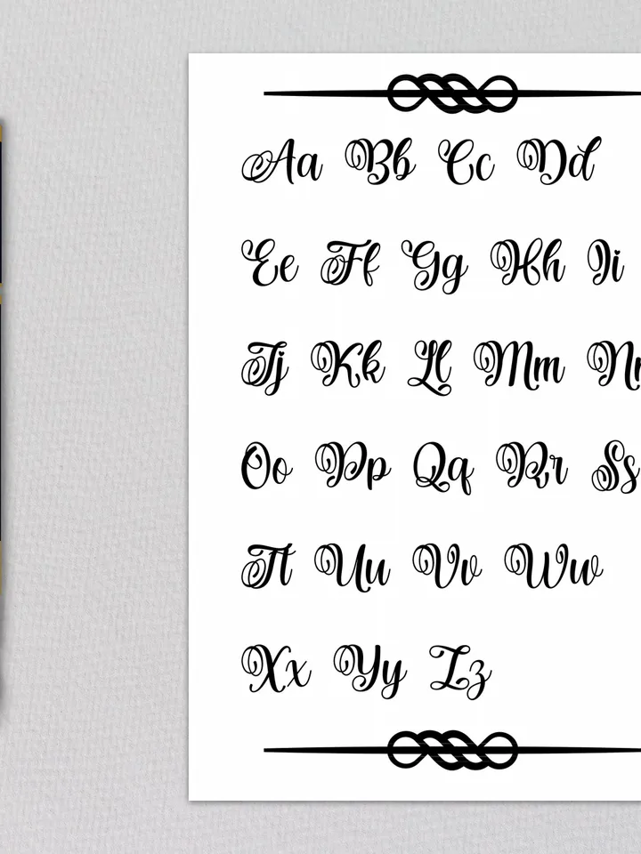 Calligraphy tracing worksheets, handlettering practice, font design