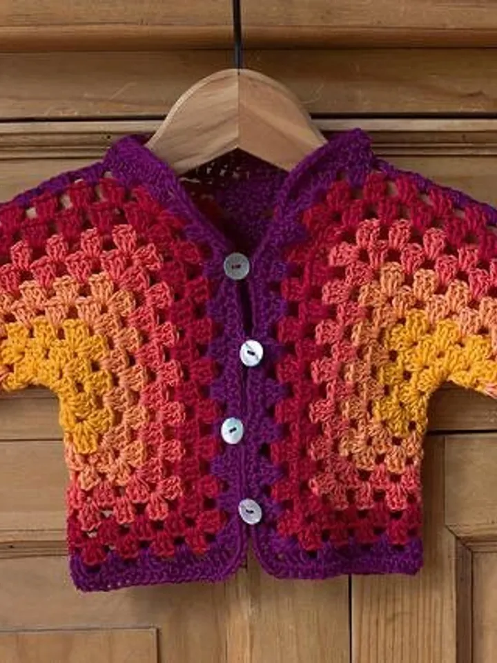 Cardigan baby crochet pattern, cardigan babies crochet, child cardigan , cardigan cranny square  HEXAGON cardigan pdf