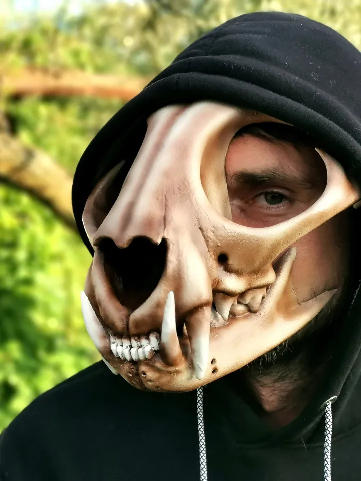 Lynx Skull Mask, realistic lynx mask, Horror Mask, Animal Skull Mask, resin skull mask, Big cat mask, pagan mask, ritual mask, shamanic mask