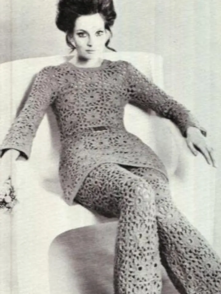 Pants crochet, tunic crochet , crochet suit , crochet pattern set pdf