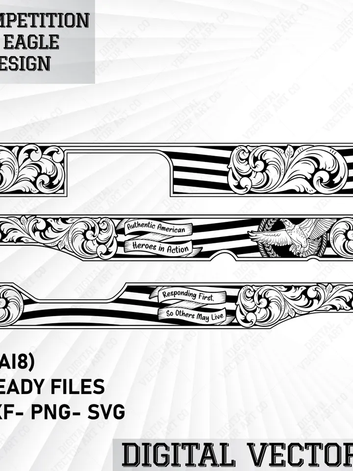 1911 Competition American Eagle Vector Design For Laser Engraving