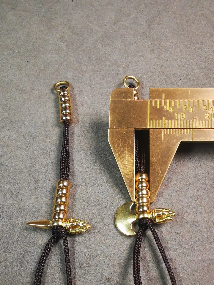 Gandhanra Handmade Tibetan Buddhist Mala Counters,Prayer Bead Counters,with Kila and Kartika Pendant,Made of Brass