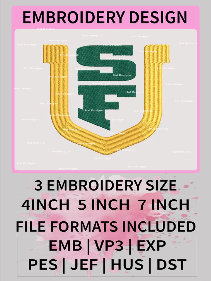NCAA San Francisco Dons Embroidery File, 3 Sizes, 6 Formats, NCAA Machine Embroidery Design, NCAA Logo, NCAA Teams