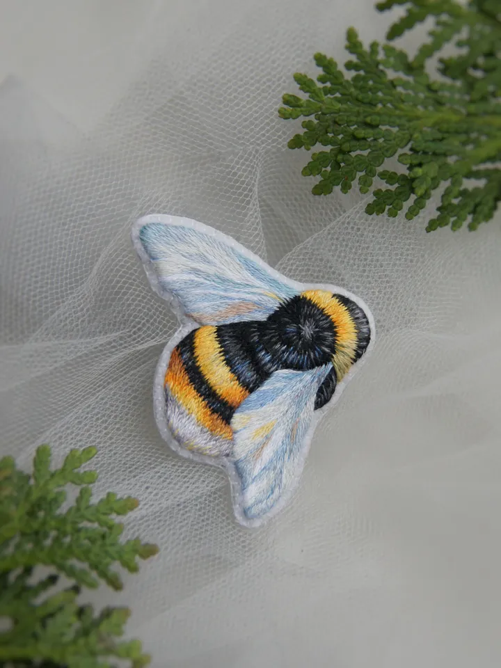 Embroidered Bumblebee Brooch