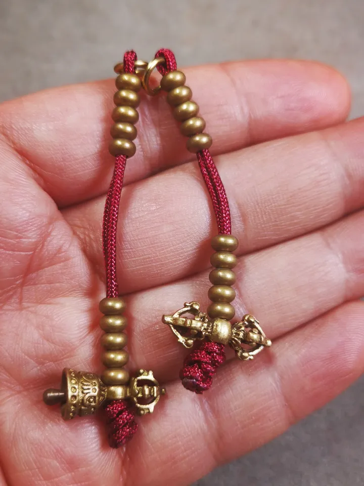 Gandhanra Handmade Tibetan Buddhist Mala Counters,Prayer Bead Counters,with Dorje and Vajra Pendant,Made of  Brass