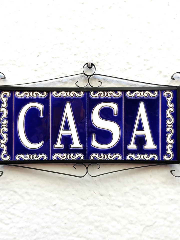 Ceramic letters and numbers 11cm (4.3") for the wall - Hand-glazed in Spain - "AZUL-FONDO" models - Ceramic letters number -