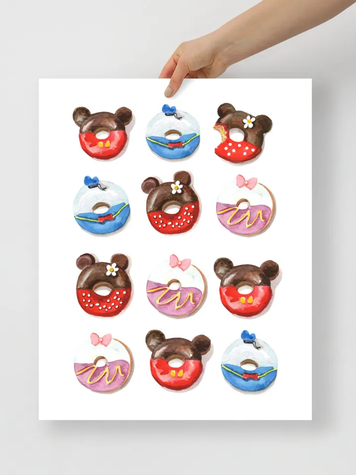 Donut Art Print, Watercolor Painting, Gift For Child,Children Room Print, Candy Sweet, Donut Shop,Cute Donut Wall Art, Children Room Print