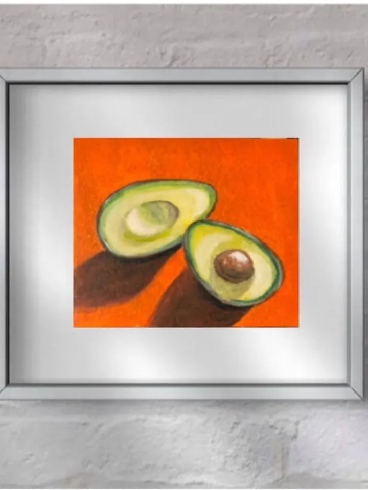 Original Acrylic Painting Avocado Still Life Mini Wall