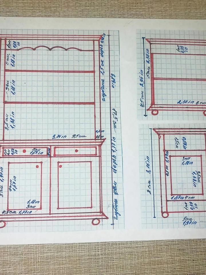 TUTORIAL. A set of kitchen furniture on a scale of 1:12. Miniature dollhouse. Furniture for dolls.