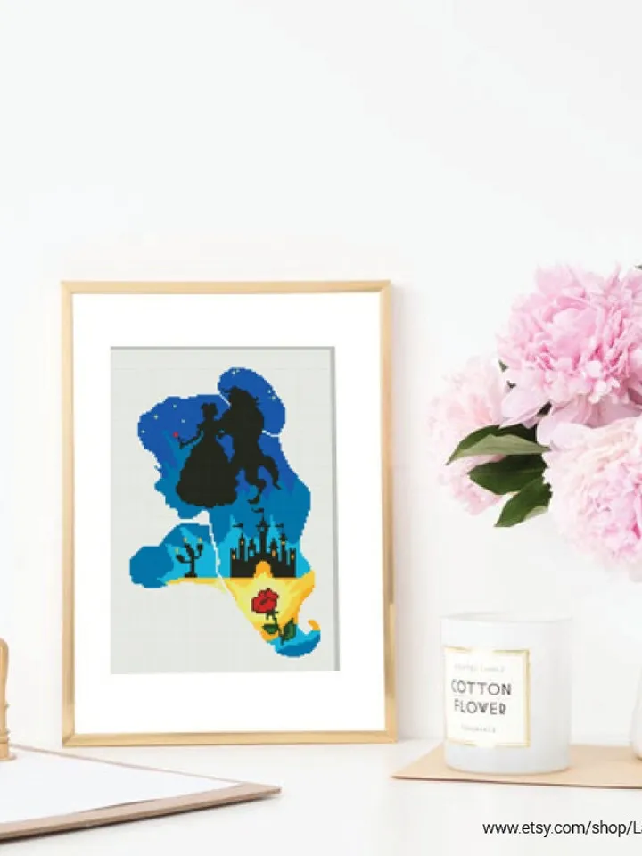 Belle Silhouette Cross stitch pattern | Embroidery Pattern | Instant Download | Embroidery Designs
