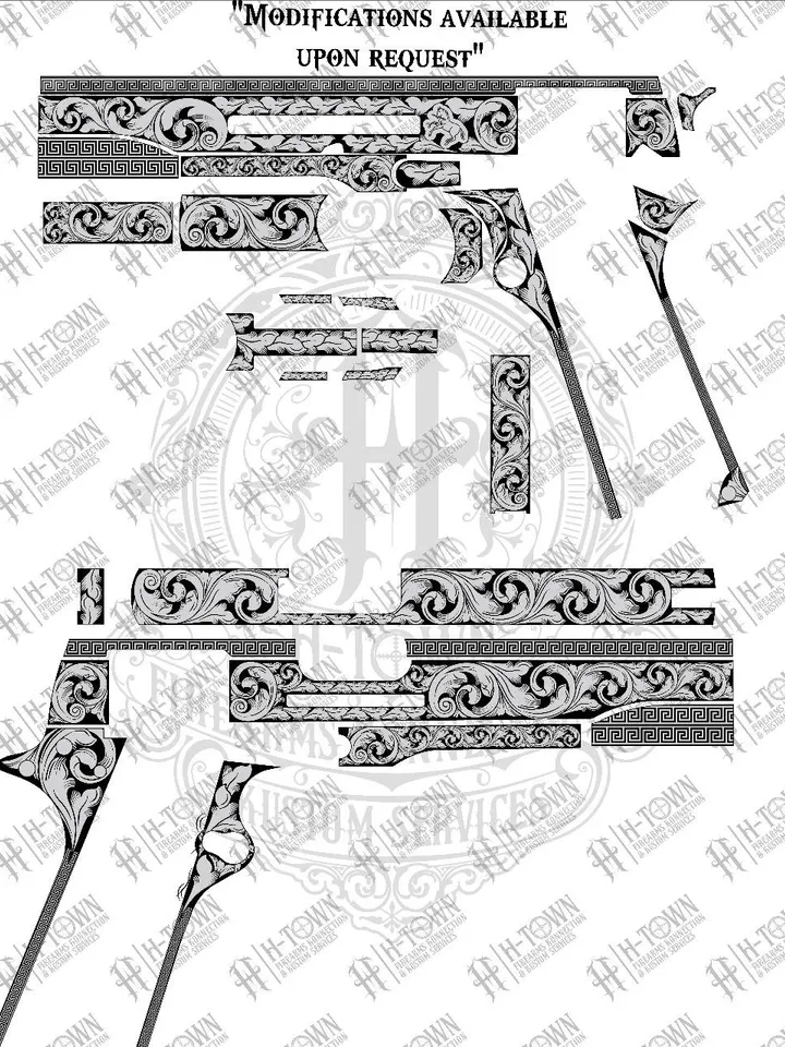 Colt 1911 Scroll Design: Firearm Engraving Template (Digital)