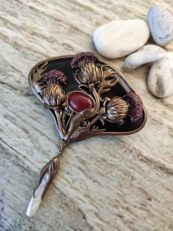 Vintage brooch from Scottish Thistle, Scottish Thistle Flower,Vintage Inspired