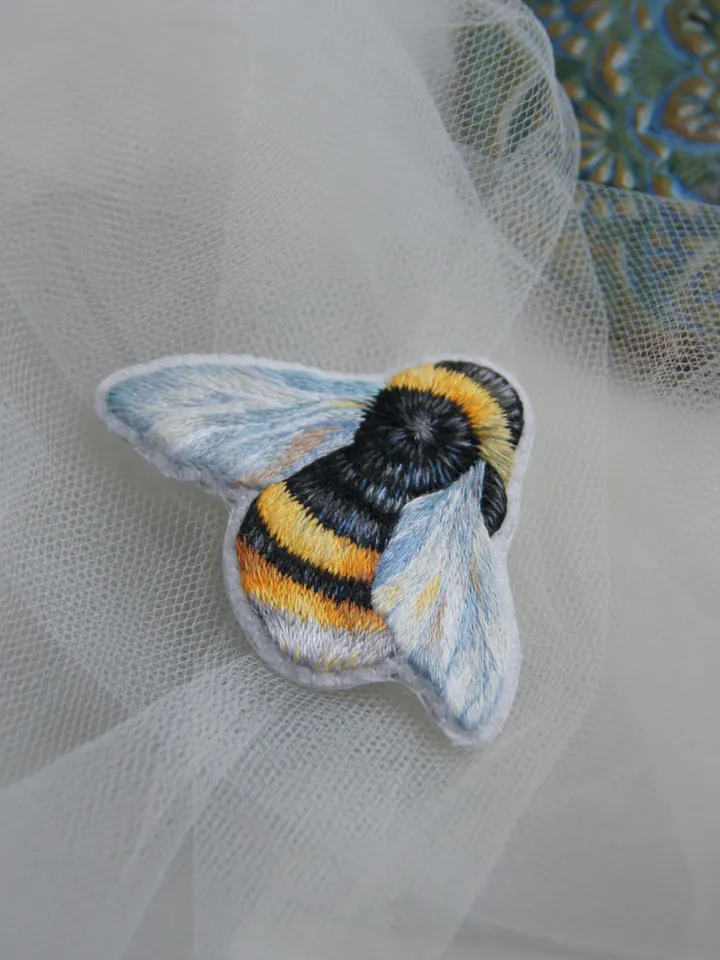 Embroidered Bumblebee Brooch