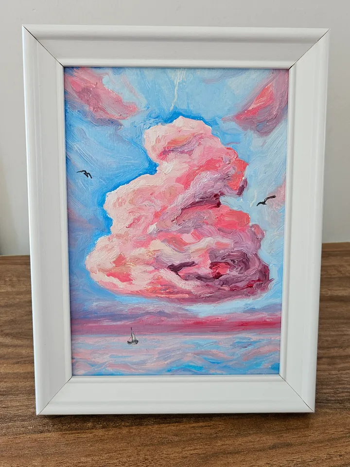 Oil painting | Pink cloud sunset