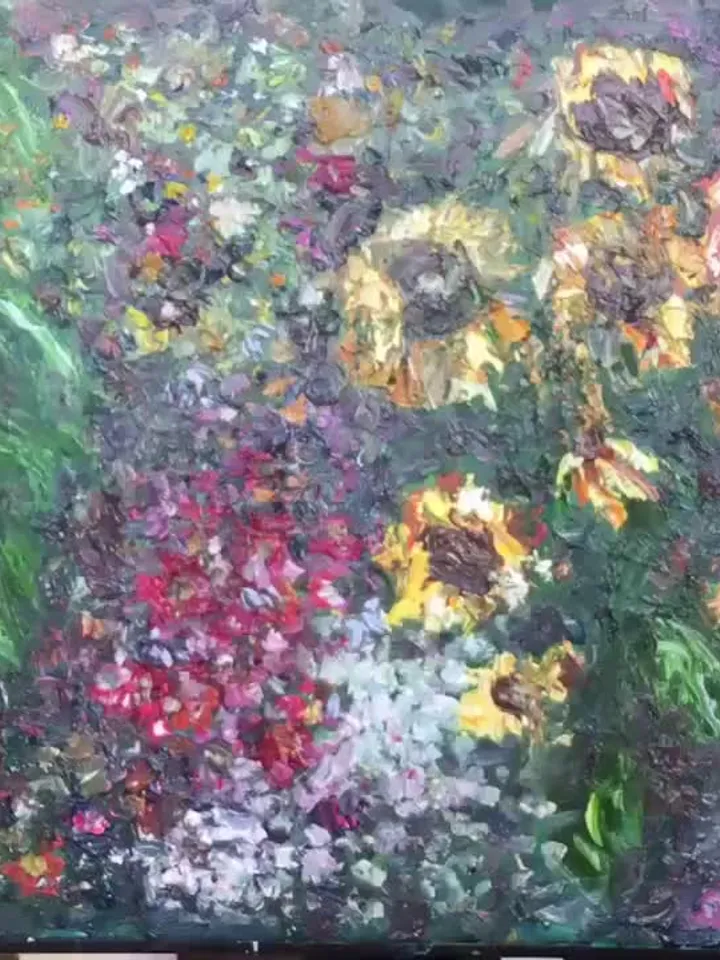 Daisies original oil impasto style painting,flowers in a vase oil ...