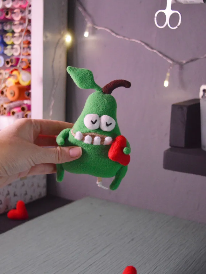 PDF Plush Toy Pattern – Fleece Pear Softie with Pocket Mouth