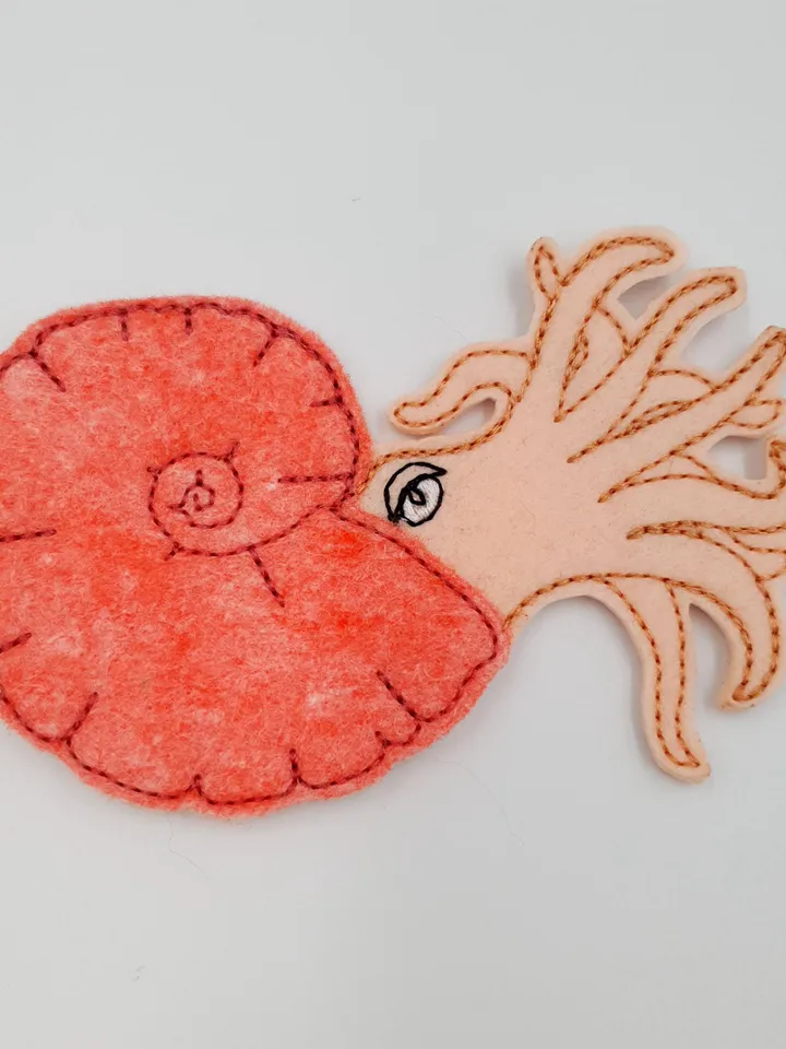 ITH ocean animals designs Felt Ancient Ocean Creatures - Embroidery Designs + PDF Story & Stones Template | Grandpa Oaky Adventures 4x4