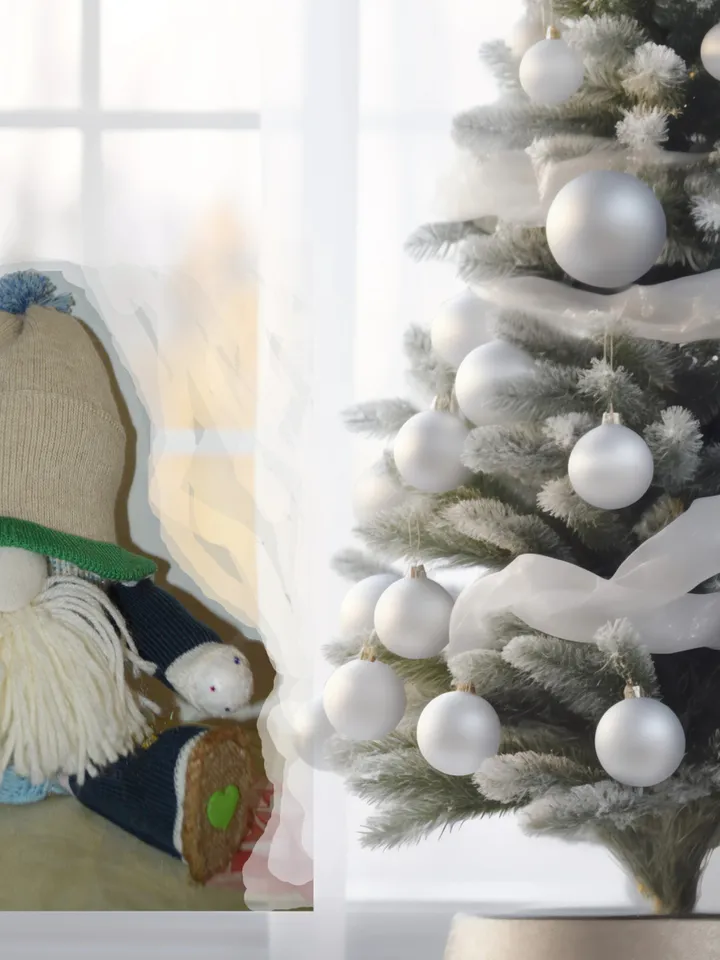 doll handmade gnome, crocheted in a hat, sitting toy Gift Decor XMAS