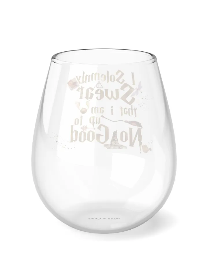 Wizarding World Stemless Wine Glass, I Solemnly Swear that I Am Up to No Good, 11 75oz, Funny Novelty Gift, Birthday Present, Kitchen Decor