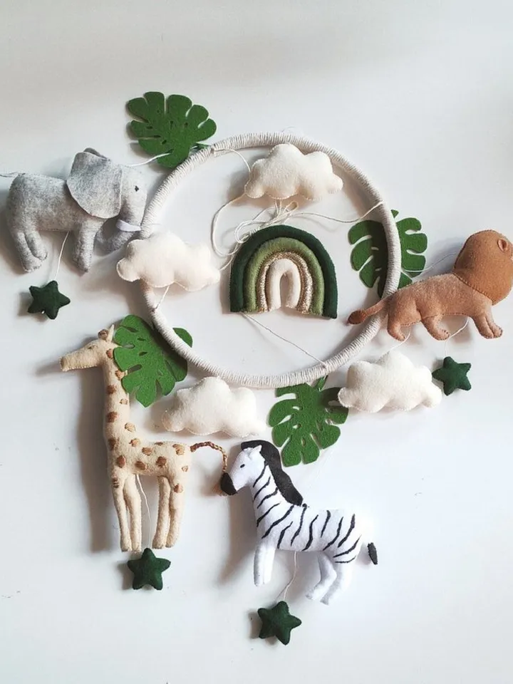 Baby mobile, crib mobile, safari mobile, neutral nursery decor