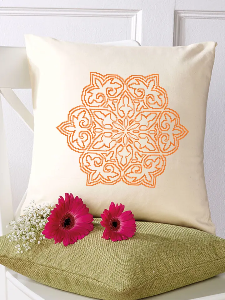 Mandala cross stitch pattern download PDF, Snowflake ornament cross stitch, Monochrome cross stitch chart, Mandala hand embroidery PDF #M24