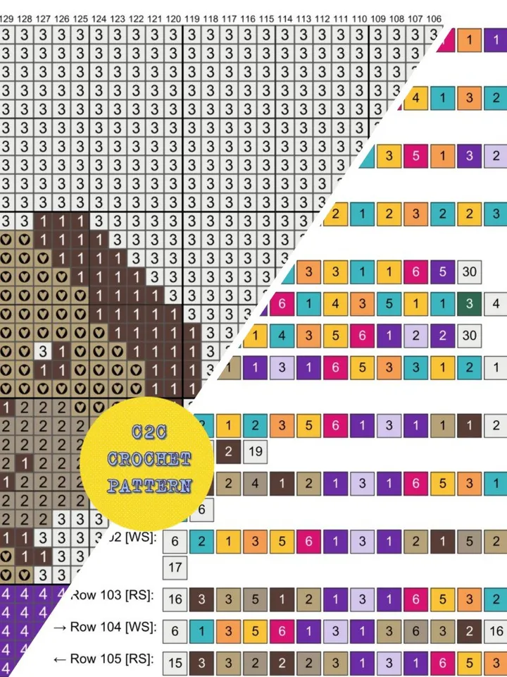 Crochet Pattern C2C Pet Dogs Counted For Crocheting Afghan Plaid Blankets Digital Download PDF