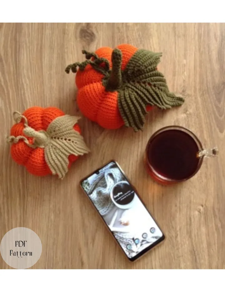 Pumpkin crochet pattern in 2 sizes, Witch Hat, Halloween gift, Thanksgiving pattern, Fall pumpkin decor, Crochet food
