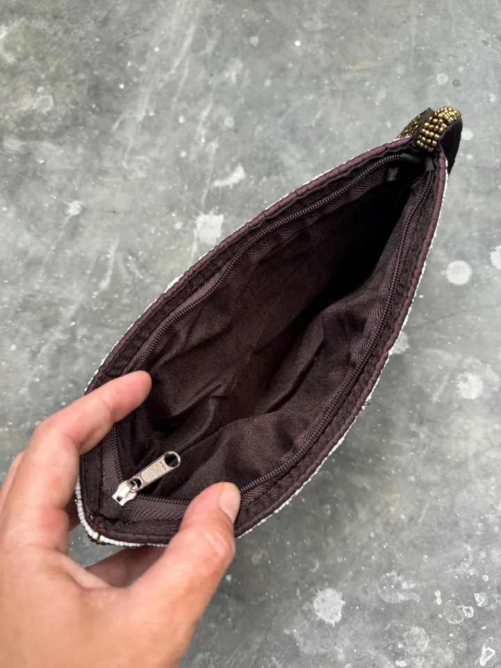 Beads bronze evening clutch  whirstlet purse | Handmade Bead Embroderie Bag | Classy evening Bead Bag | Elegant Smalll Sparkling Clutch