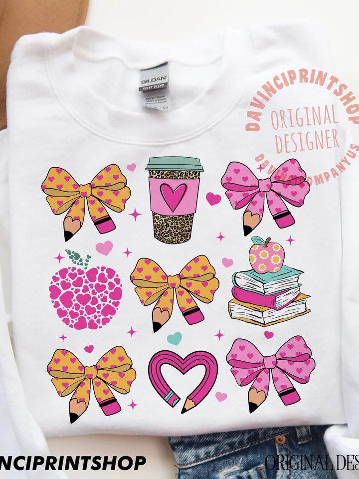 Teacher Valentine Coquette Png, Valentine Teacher Png, Retro Teacher Gift, Teacher Valentine Shirt Design, Teacher png, Valentines Heart png