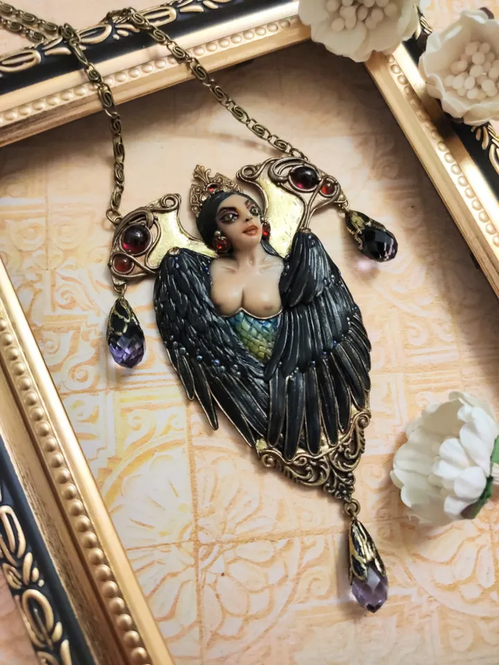 Bird Sirin Slavic Amulet, Female Protective Talisman