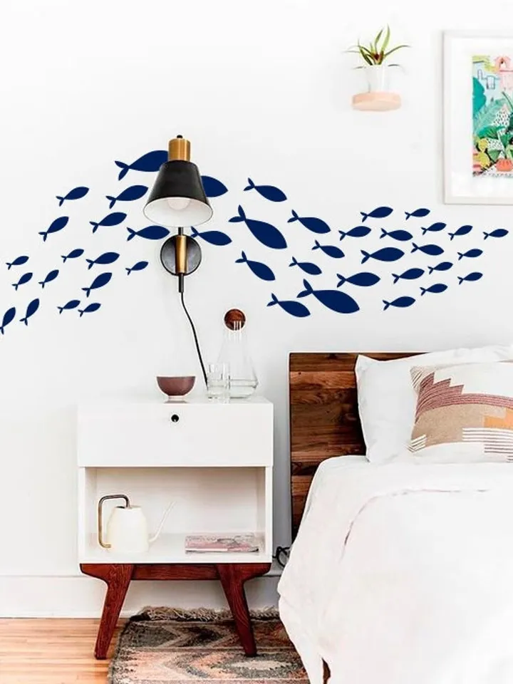 Fish Wall Decal - School of Fish Wall Sticker h104