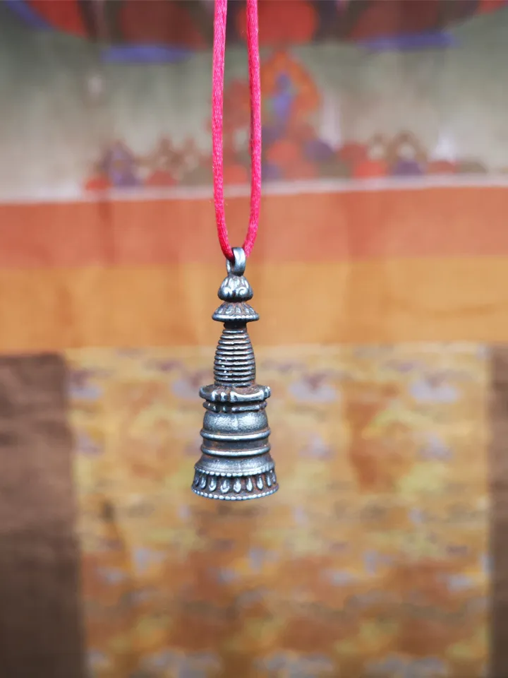 Gandhanra Handmade Tibetan Buddhist Amulet,Stupa,Pagoda,Buddhist Tower Pendant,Made of Cold Iron,1.38 inches