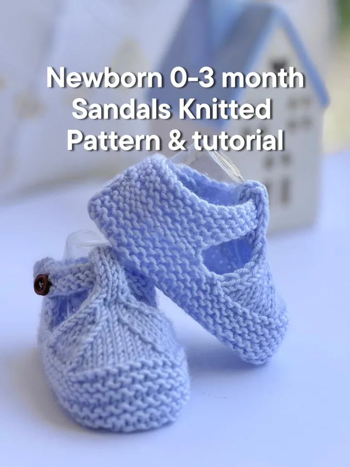 PDF Newborn Sandals Seamless Knitting Pattern – Comfort for Your Newborn Tiny Feet with video ENG