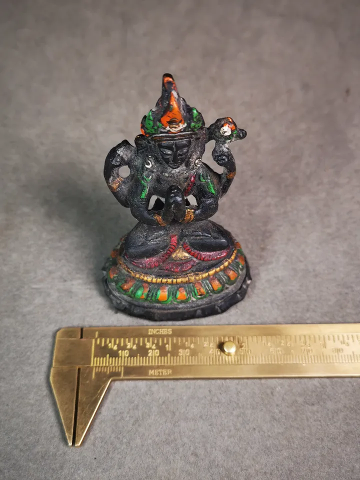 Gandhanra Antique Colored Tibetan Buddha Statue,Chenrezig, Four Arms,Padmapani, Avalokitesvara,Kuanyin,80 Years Old