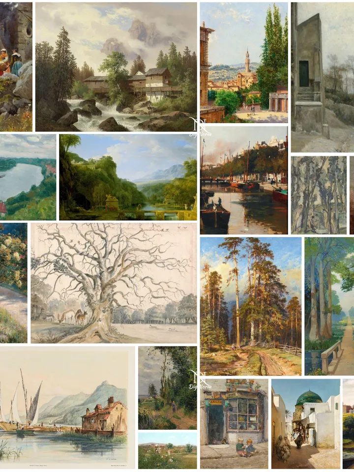 43500+ Antique Landscape Poster Pack Digital Country Nature Prints Bundle Rustic Mountain Art Scenic Wall Decor Printable Vintage Download