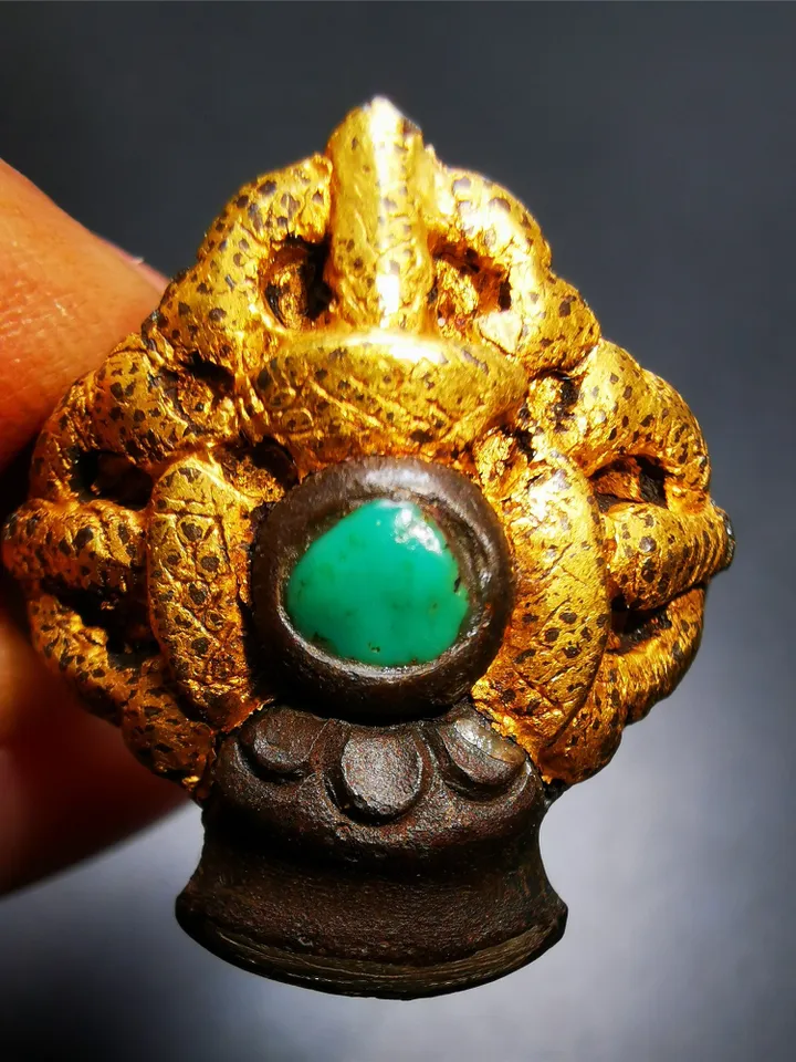 Gandhanra Unique Handcrafted Ring, Tibetan Buddhist Vajra Bell Ring,Made of Pure Gold Filled and Silver Filled,Protection Jewelry