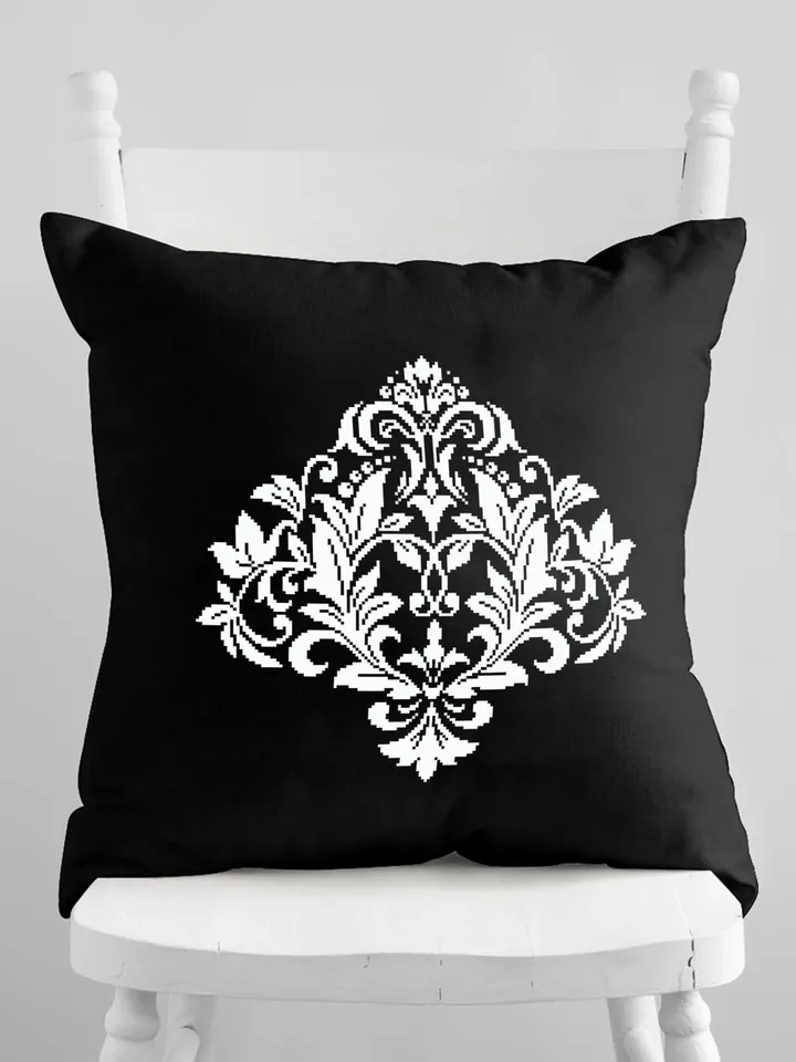 Floral damask ornament cross stitch pattern PDF download Flower mandala cross stitch chart, Damask pattern digital PDF, Floral scroll #M257