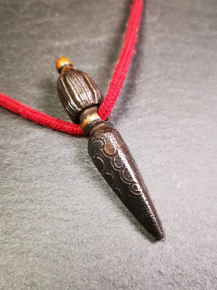 Gandhanra Handmade Tibetan Amulet ,Kila(Dorje Phurba) , Trantic Buddhism Ritual Implement Pendant,Made of Cold Iron,2.76"