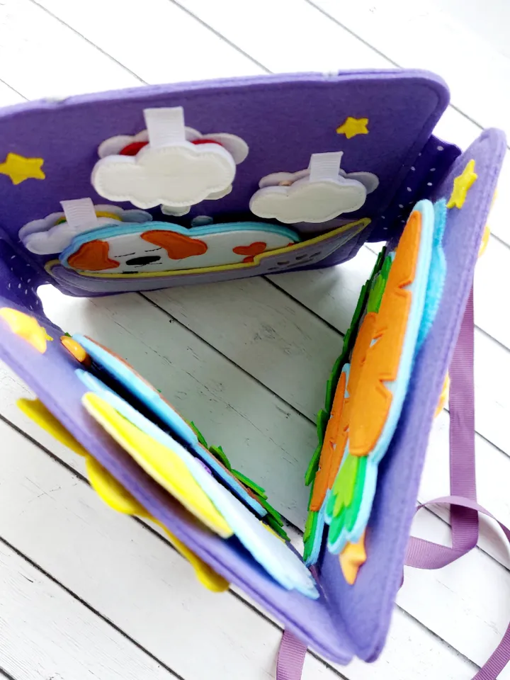 Educational Montessori mini book "SLEEP", the first tactile book for children