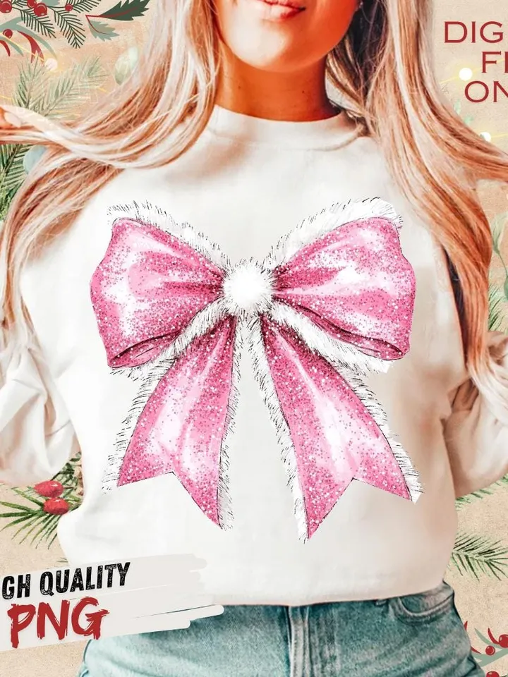 Pink Coquette Christmas png, Coquette Bow Png, Christmas sublimation, Trending png, Retro Holidays png, Holiday vibes png, Pink Christmas