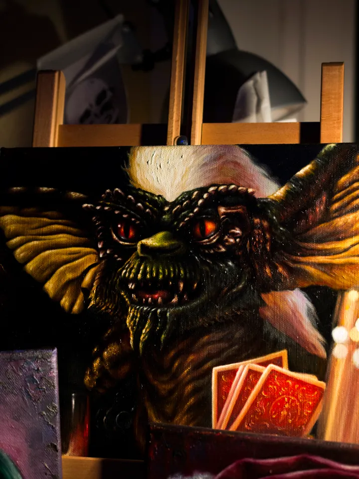 Original Oil painting Gremlin Boss